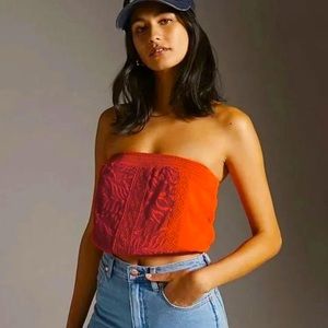 Brand is Tiny and it’s a red bubble tube top. Can be dressed down or up.